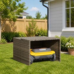 Grey Robot Mower Garage – Lightweight & Easy to Maintain