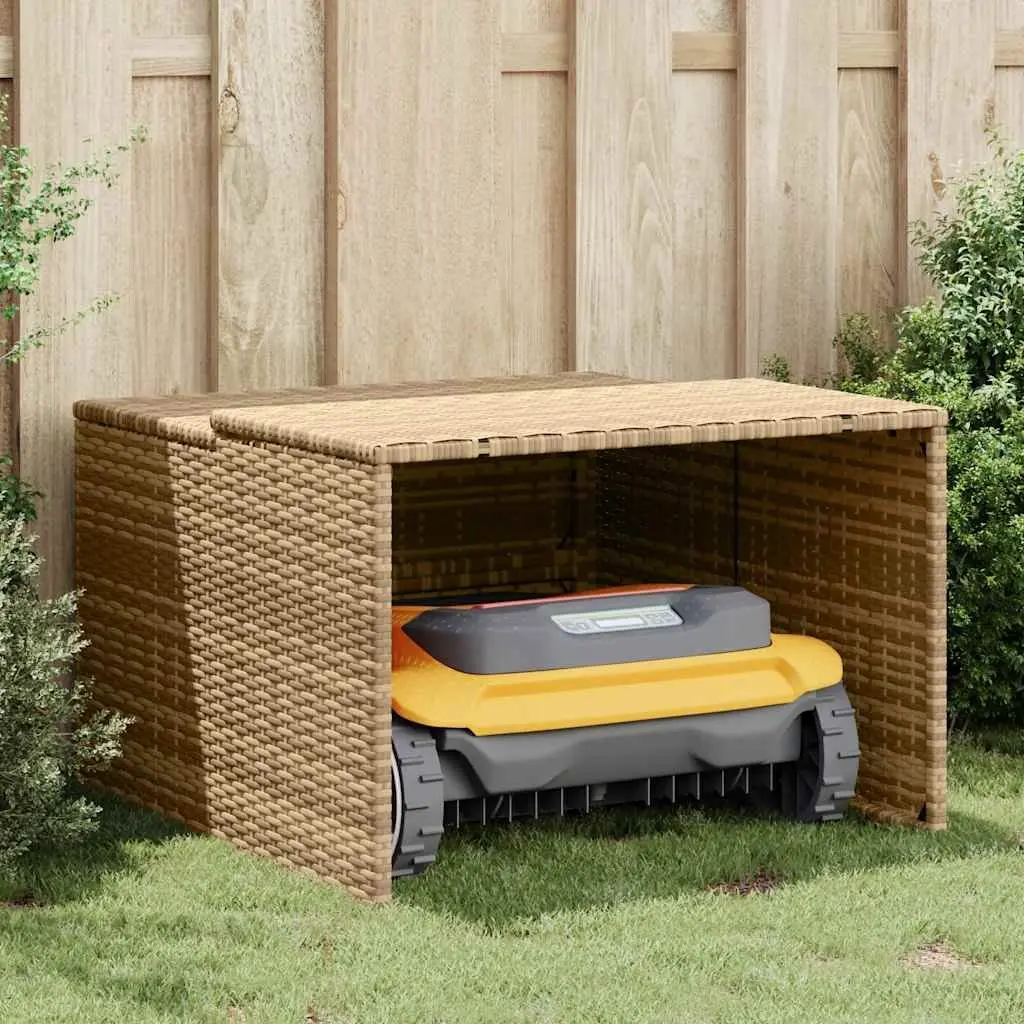 Robot Mower Garage Beige Outdoor Storage Shed Lawn Equipment Protective Shelter
