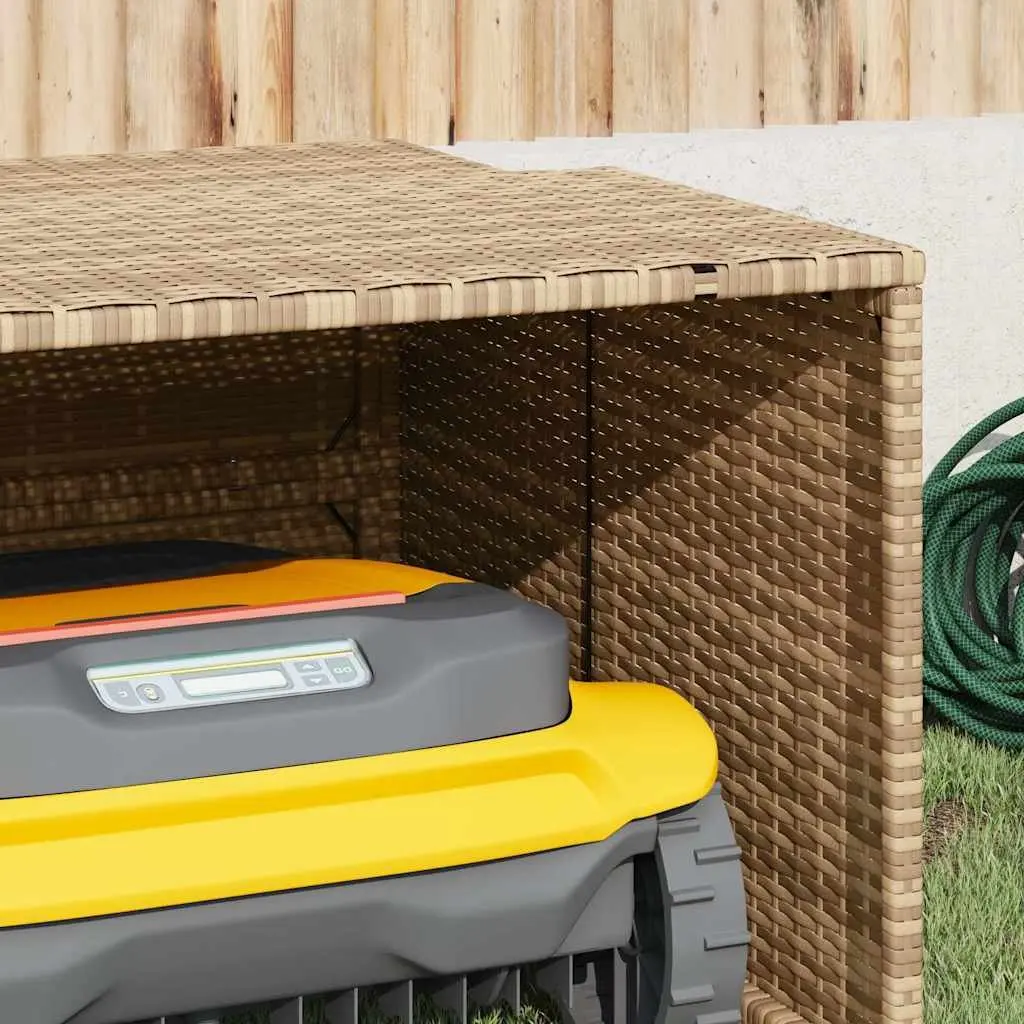 Robot Mower Garage Beige Outdoor Storage Shed Lawn Equipment Protective Shelter