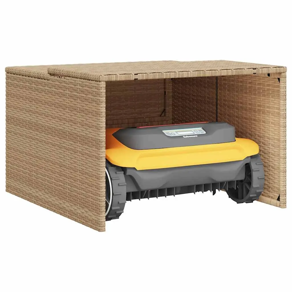Robot Mower Garage Beige Outdoor Storage Shed Lawn Equipment Protective Shelter