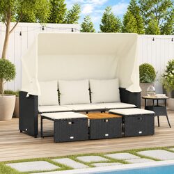 3-Seater Garden Sofa with Canopy — Stylish and Compact