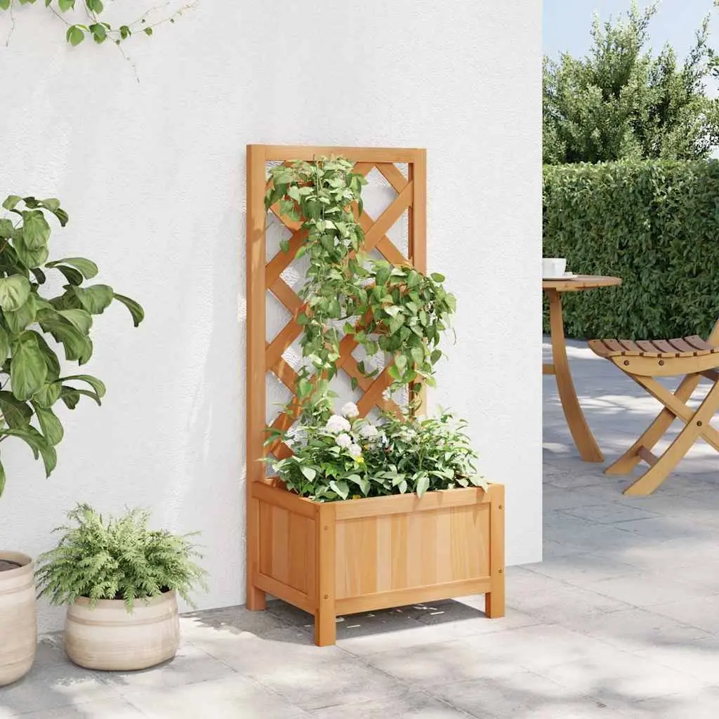Wooden Planter with Trellis Brown Fir Garden Outdoor Patio Climbing Plants