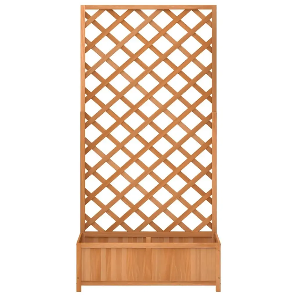 Wooden Planter Brown 90x35x180cm Integrated Trellis Garden Climbing Plant Support