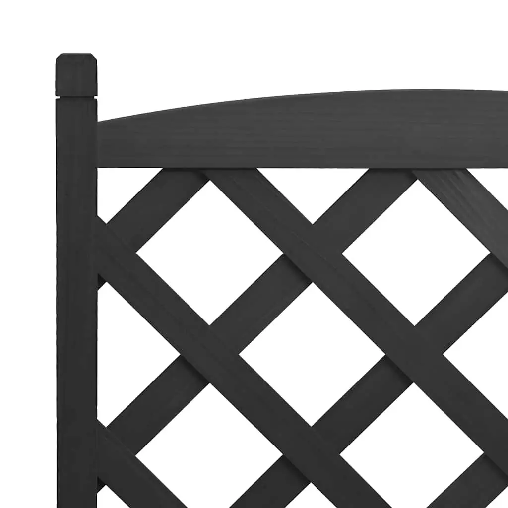Wooden Planter Black Fir with Trellis for Climbing Plants Outdoor Garden Patio