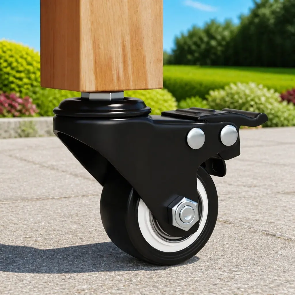 Caster Wheels Black 35mm Iron Heavy Duty Planter Furniture Castor Set