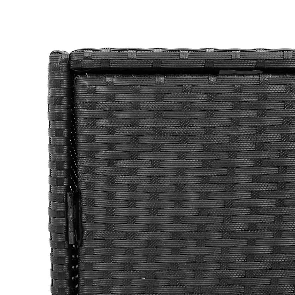 Garden Storage Cabinet Outdoor Black Poly Rattan Patio Furniture Organiser Box