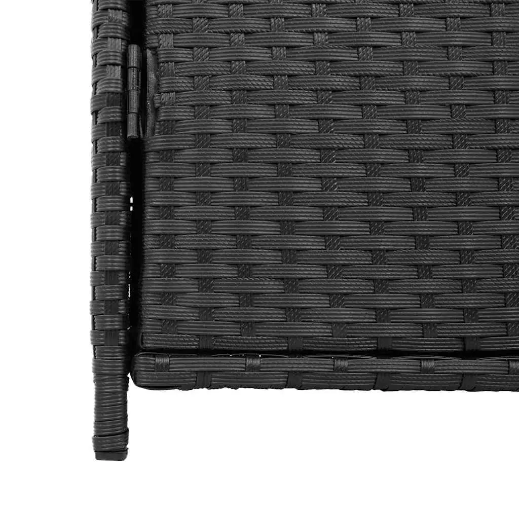 Garden Storage Cabinet Outdoor Black Poly Rattan Patio Furniture Organiser Box