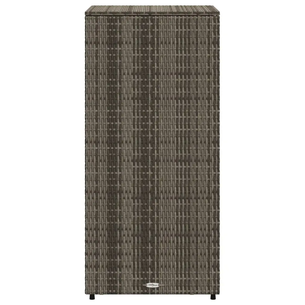 Garden Storage Cabinet Grey Outdoor Furniture Poly Rattan 50x55x115cm Shelves