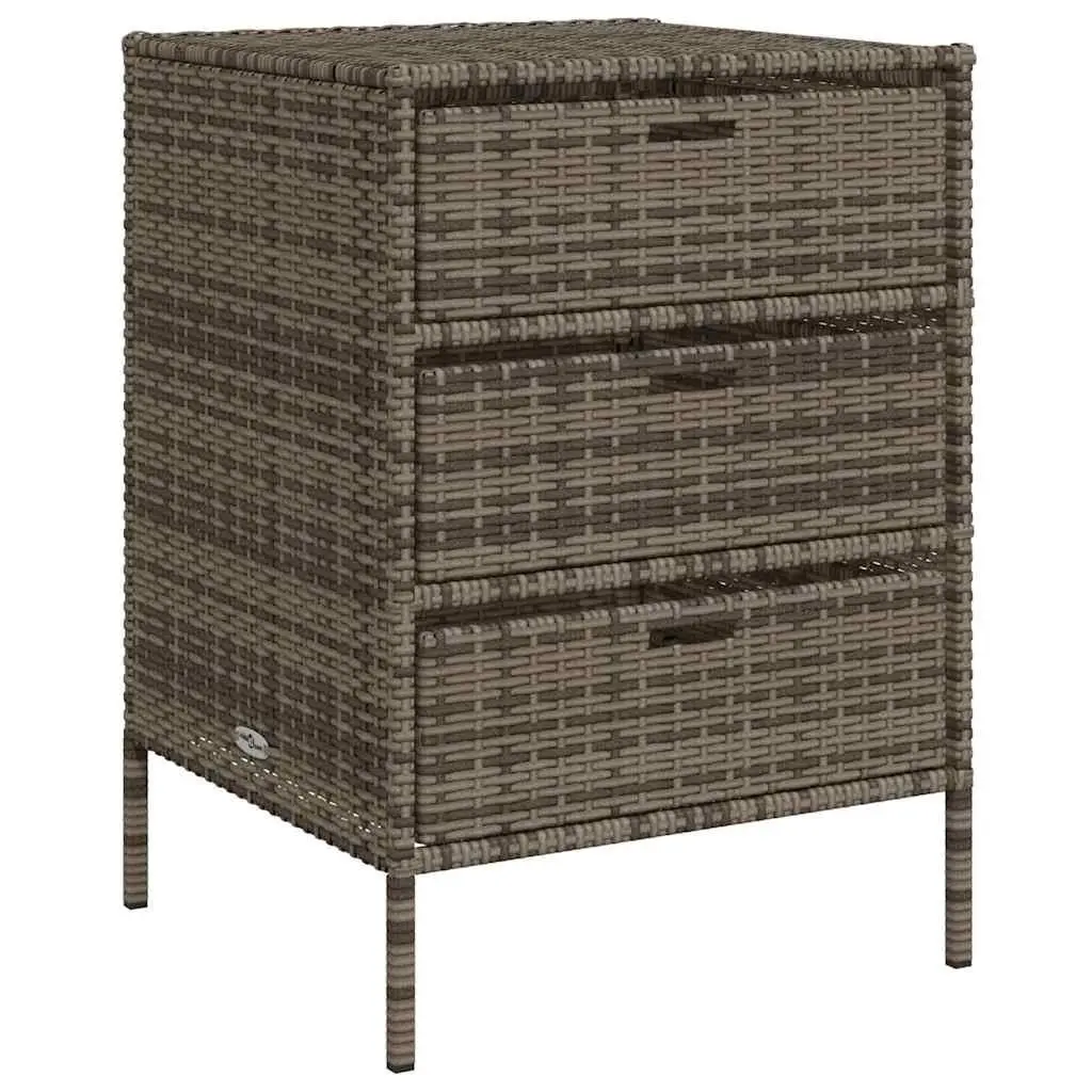 Grey Garden Storage Cabinet with 3 Drawers