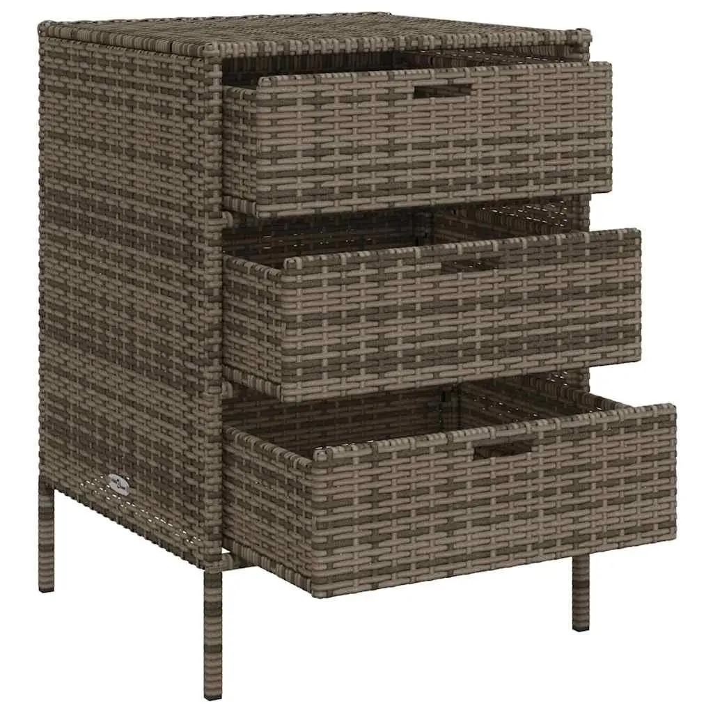 Grey Garden Storage Cabinet with 3 Drawers