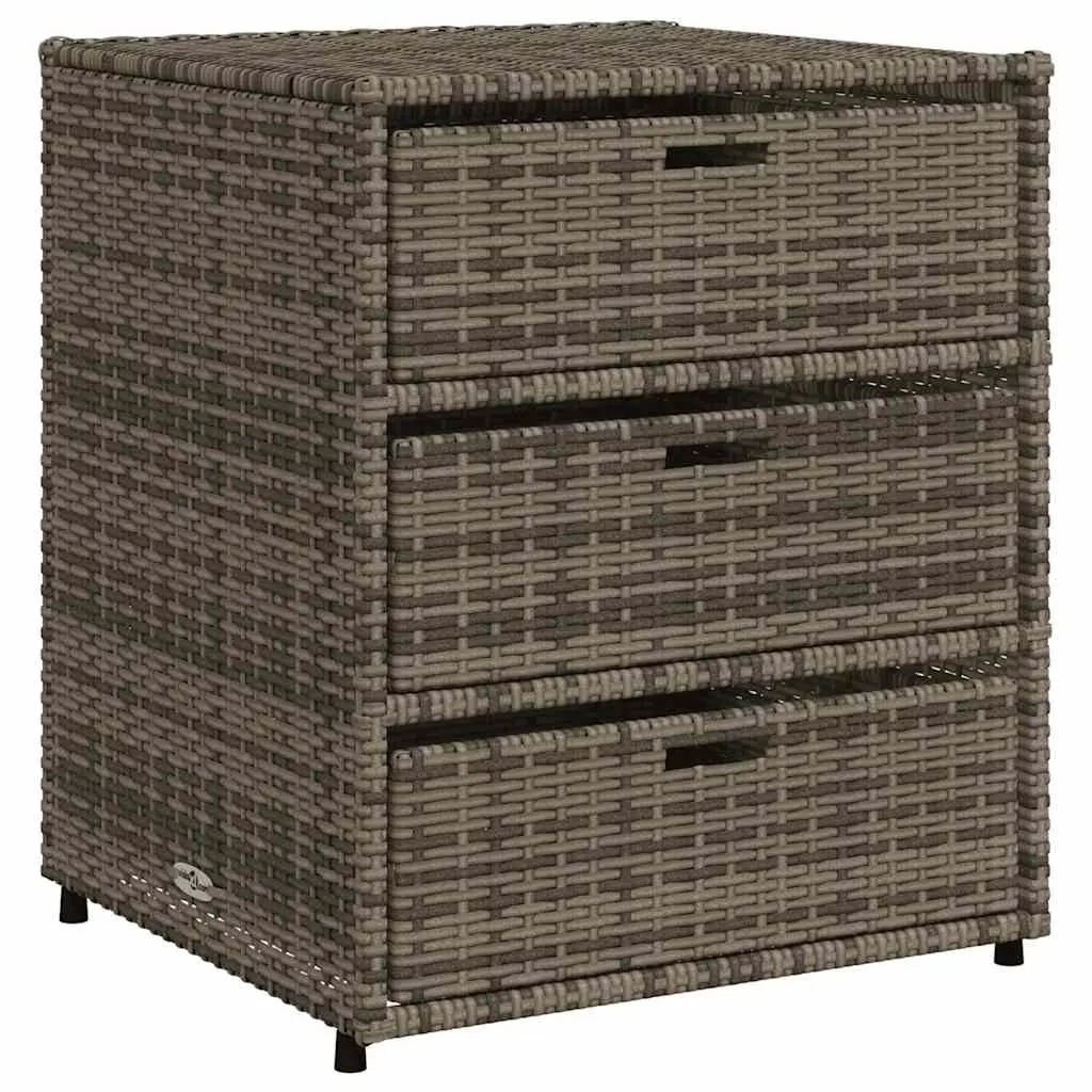 Grey Garden Storage Cabinet with 3 Drawers