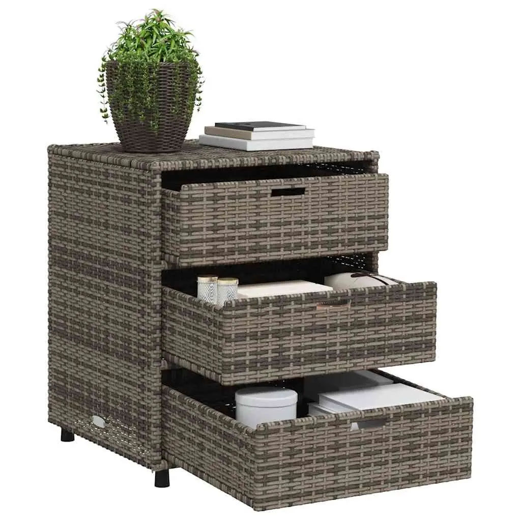 Grey Garden Storage Cabinet with 3 Drawers