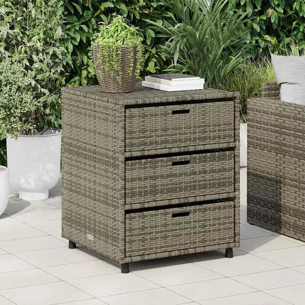 Grey Garden Storage Cabinet with 3 Drawers