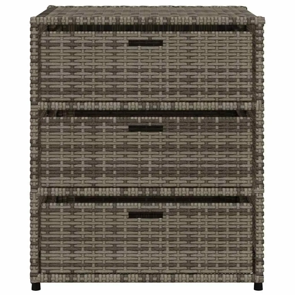 Grey Garden Storage Cabinet with 3 Drawers