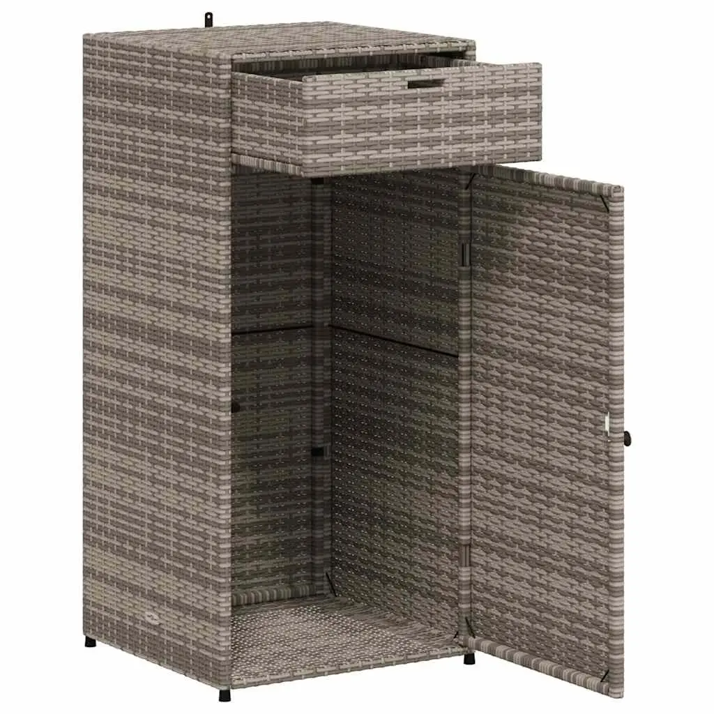 Garden Storage Cabinet Outdoor Grey PE Rattan Poly Storage Box Furniture