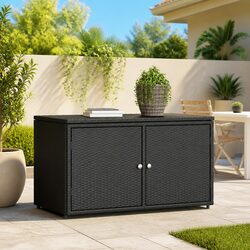 Compact Black Outdoor Storage Cabinet - Strong & Stylish