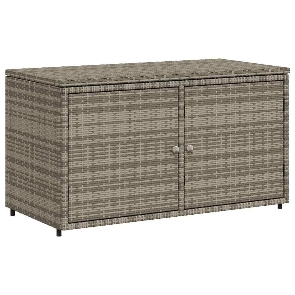 Garden Storage Cabinet Grey Outdoor Poly Rattan Furniture with Doors Patio