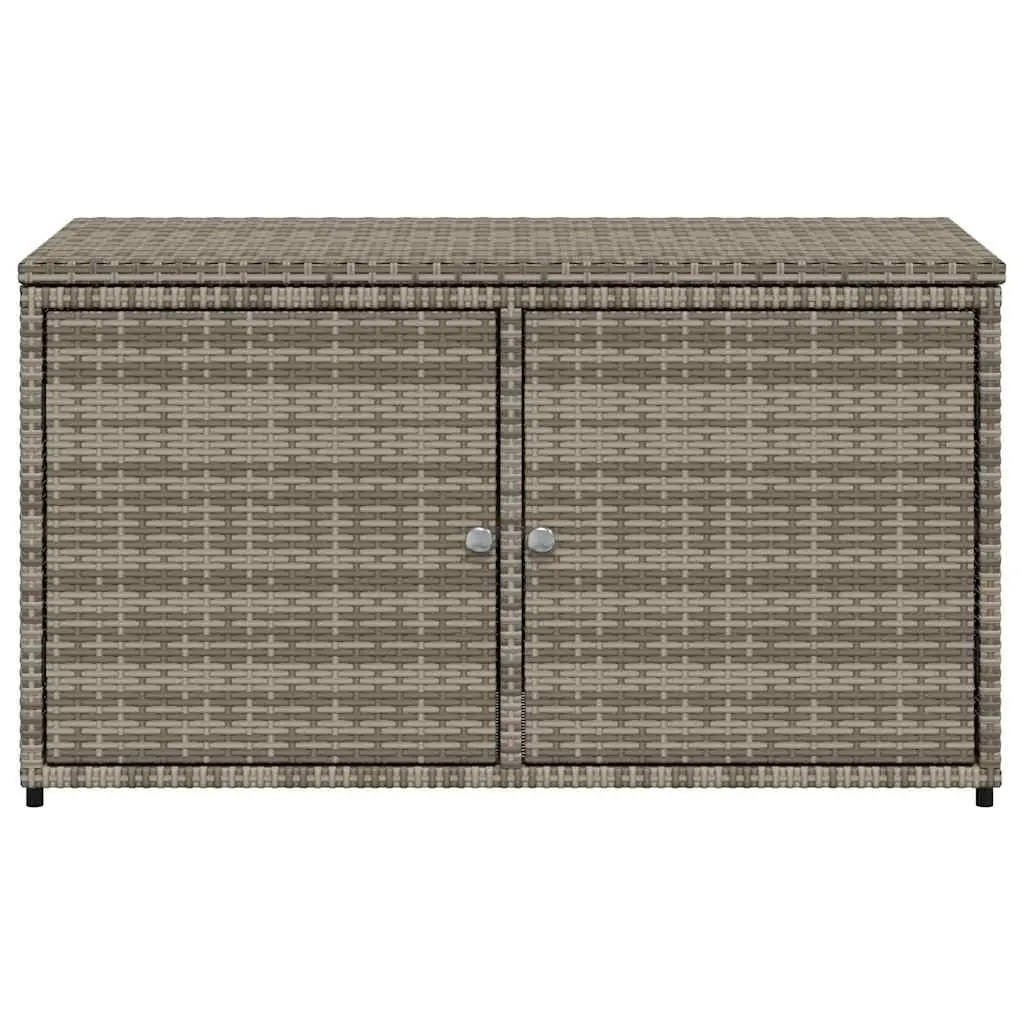 Garden Storage Cabinet Grey Outdoor Poly Rattan Furniture with Doors Patio