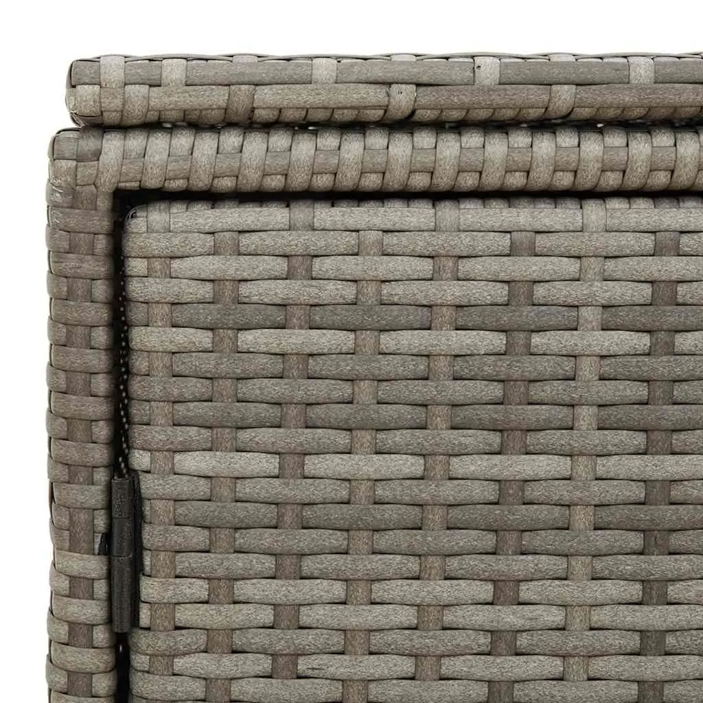 Garden Storage Cabinet Grey Outdoor Poly Rattan Furniture with Doors Patio