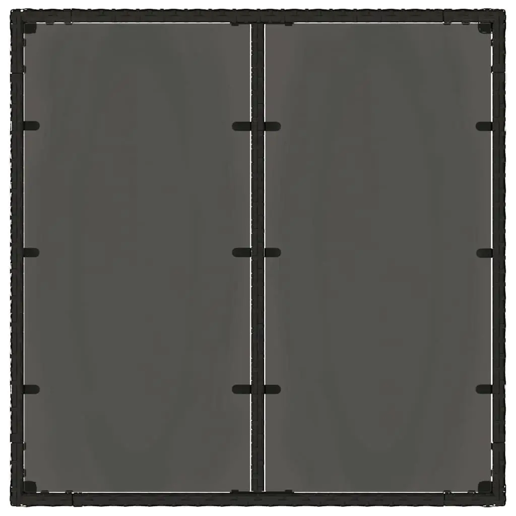 Black Glass Top Garden Table 90x90x75cm