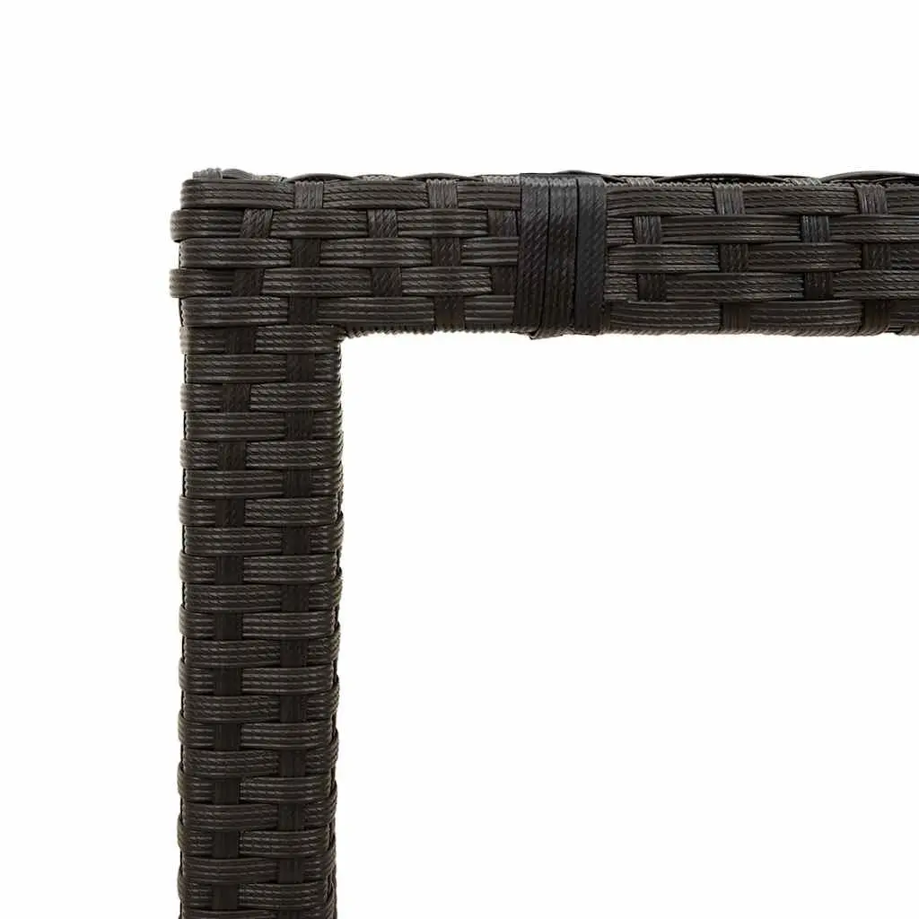 Black Glass Top Garden Table 90x90x75cm