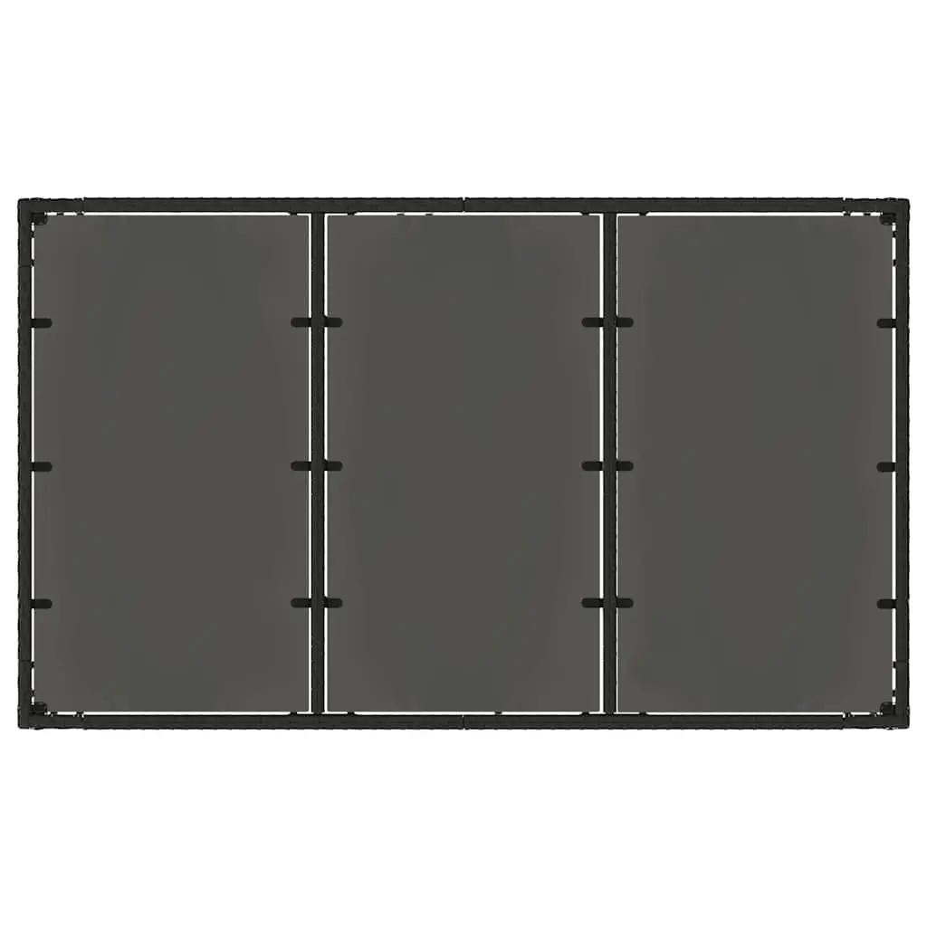 Garden Table Glass Top Black Outdoor Patio Furniture Poly Rattan Frame