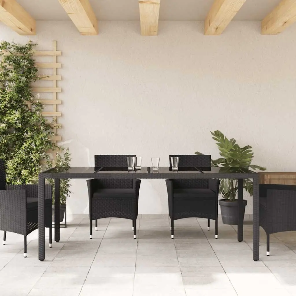 Garden Table with Strong Glass Top