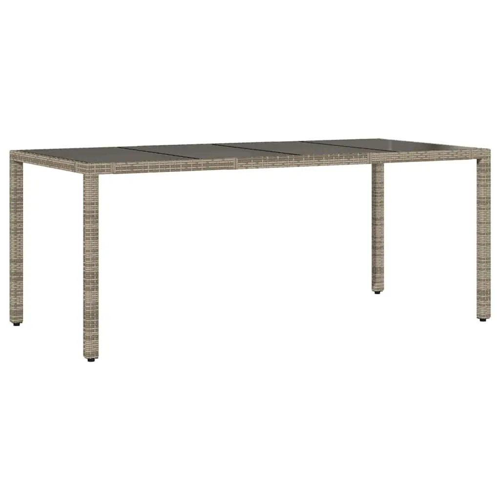 Grey Garden Table with Glass Top
