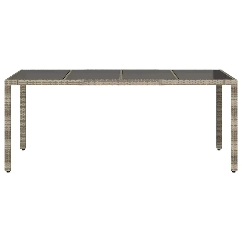 Grey Garden Table with Glass Top