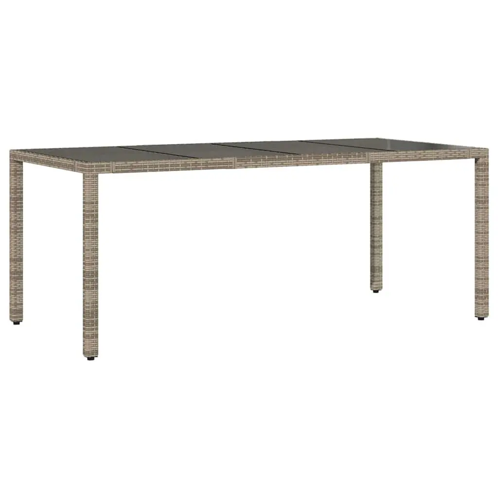 Grey Garden Table with Glass Top
