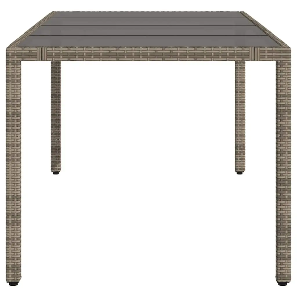 Grey Garden Table with Glass Top