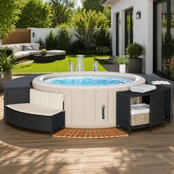 Hot Tub Surround with Storage and Seating