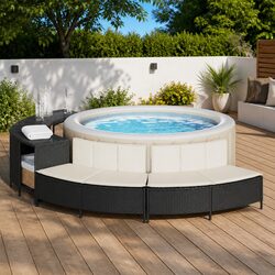 Black 2 Piece Hot Tub Benches for Outdoor Relaxation
