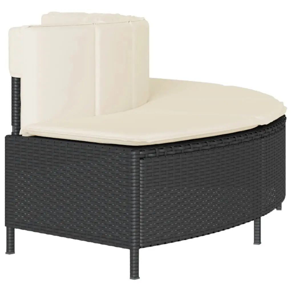 Hot Tub Benches Black Rattan 2 pcs Removable Cushions Outdoor Seating