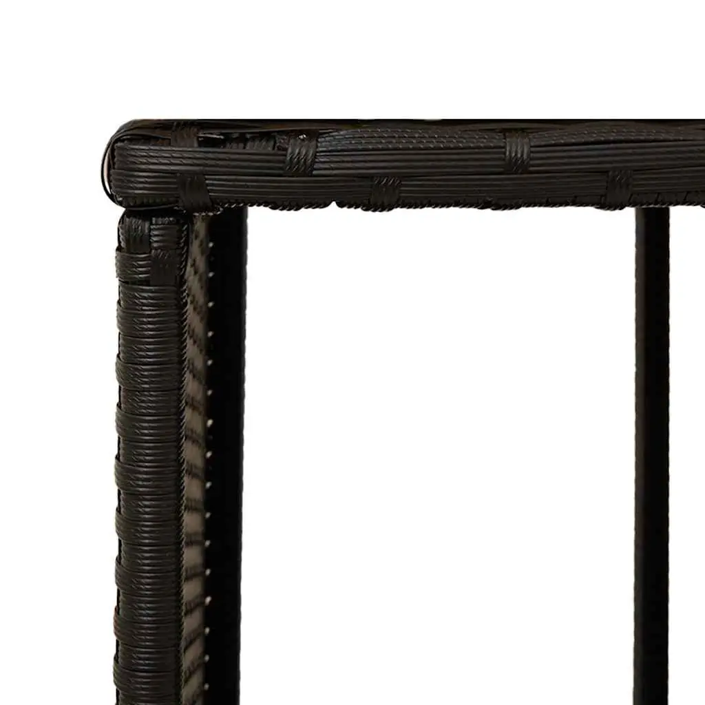 Hot Tub Storage Shelves 2 Pieces Outdoor Garden Furniture Poly Rattan Black Set