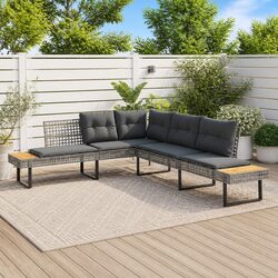 L-Shaped Garden Sofa Set for Outdoor Enjoyment