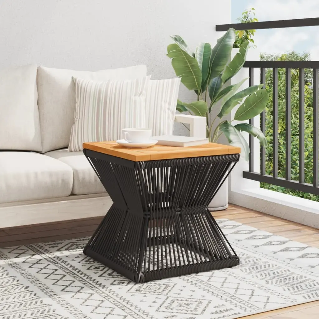 Brown Coffee Table with Solid Acacia Wood and Steel Base