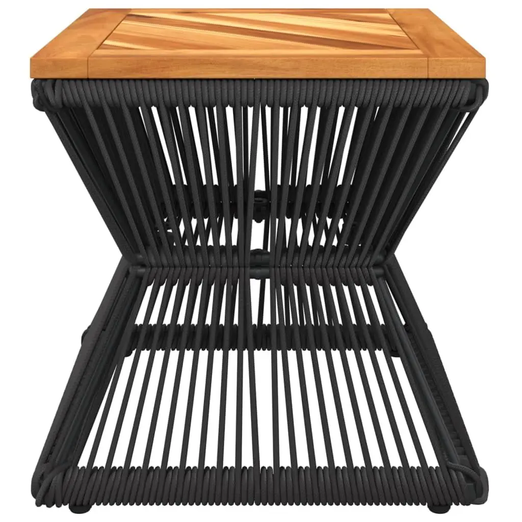Brown Coffee Table with Solid Acacia Wood and Steel Base