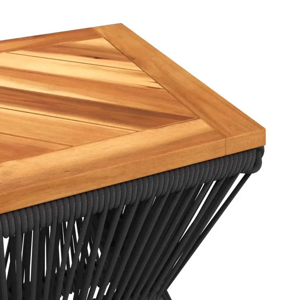 Brown Coffee Table with Solid Acacia Wood and Steel Base