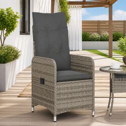 Outdoor Reclining Chair with Grey Cushions