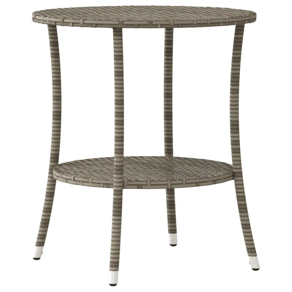 Outdoor Reclining Garden Chairs Set 2 pcs with Side Table Grey Poly Rattan