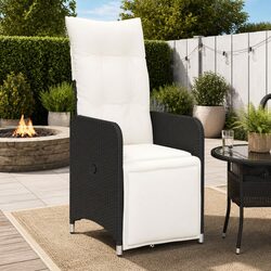 Compact Black Reclining Garden Chair with Cushions