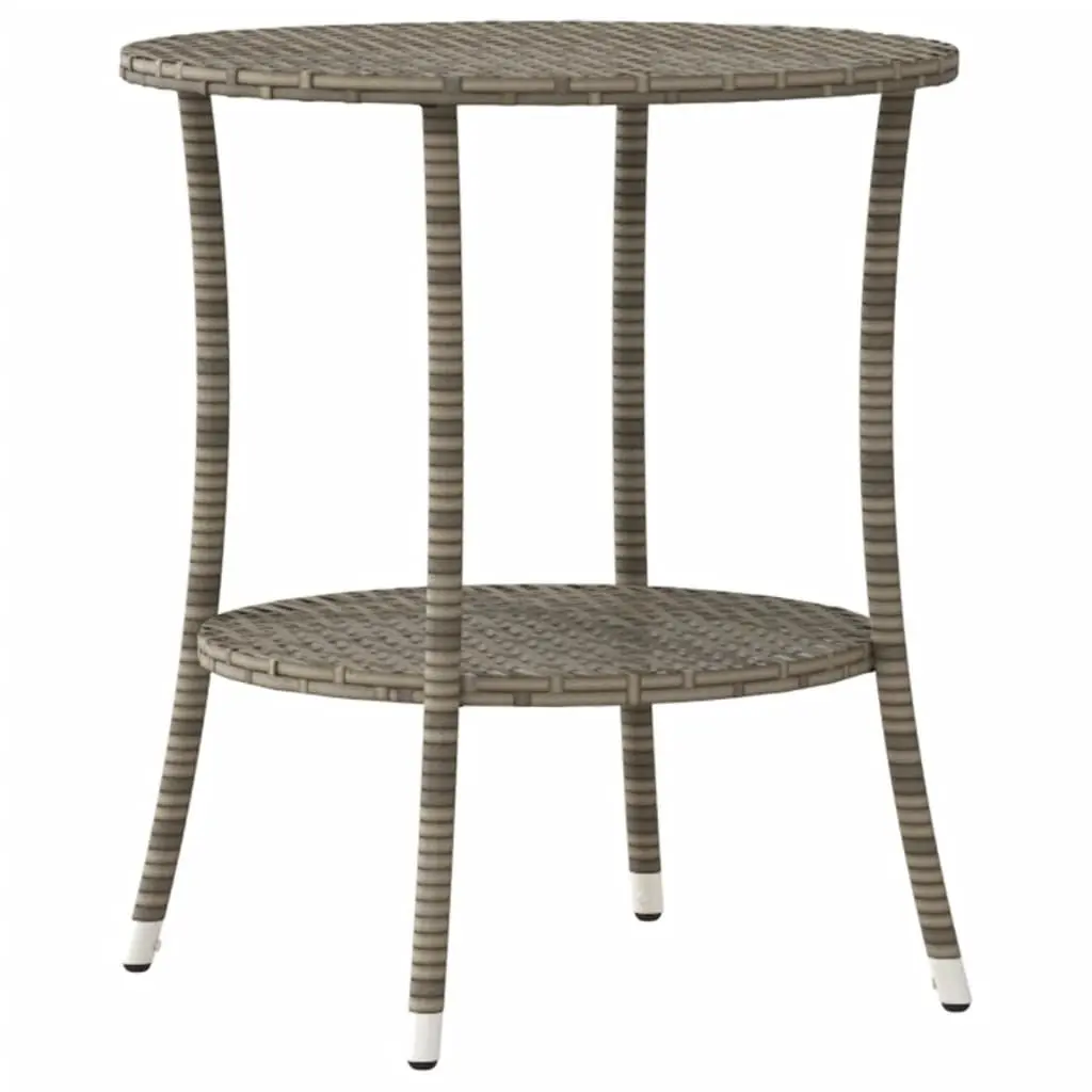 Grey Reclining Garden Chairs Set 2 Pieces with Table Adjustable Backrest and Footrest Poly Rattan