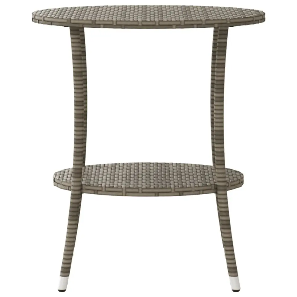 Grey Reclining Garden Chairs Set 2 Pieces with Table Adjustable Backrest and Footrest Poly Rattan