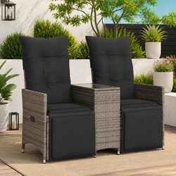 Grey Outdoor Reclining Sofa: Compact and Comfortable