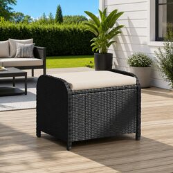 Black Garden Stool for Outdoor Use
