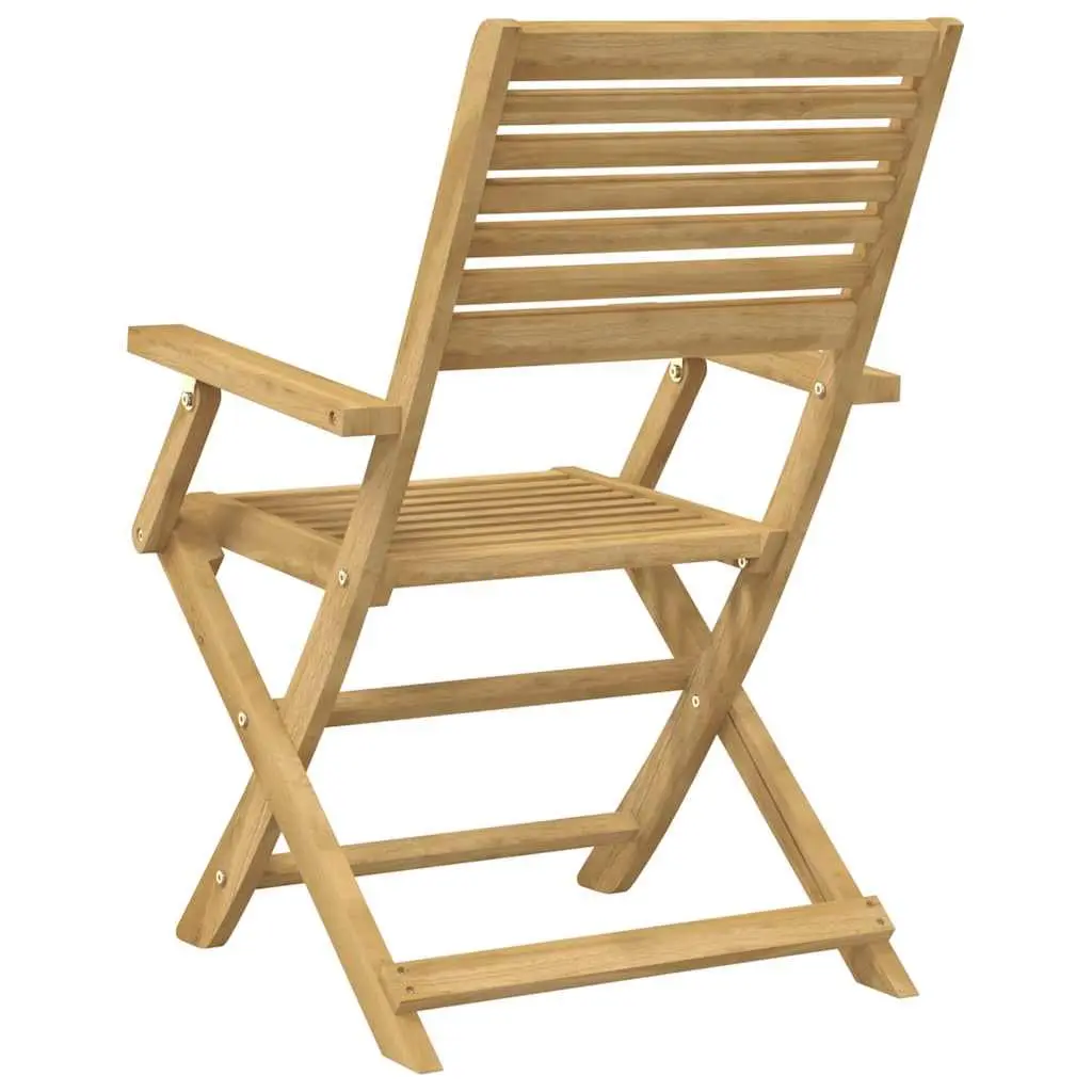 Folding Outdoor Chairs Brown Solid Wood 2 Piece Armrest Backrest