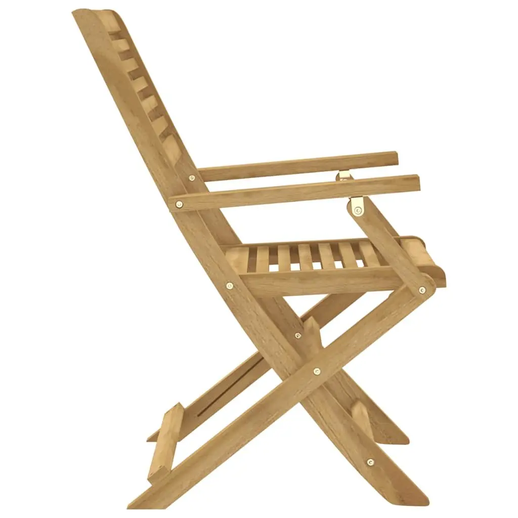 Folding Outdoor Chairs Brown Solid Wood 2 Piece Armrest Backrest