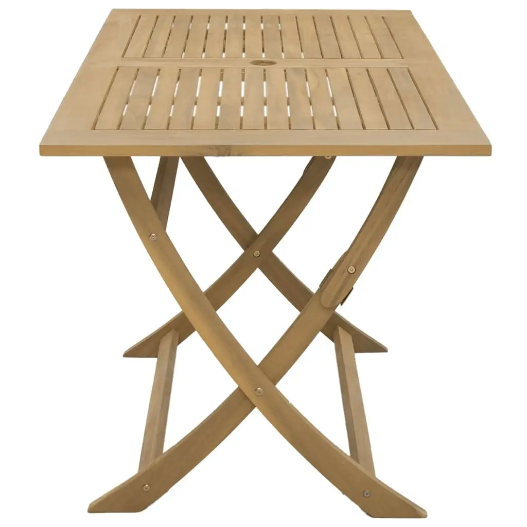 Folding Garden Table Brown 120x70x75cm Solid Acacia Wood Outdoor Dining Furniture