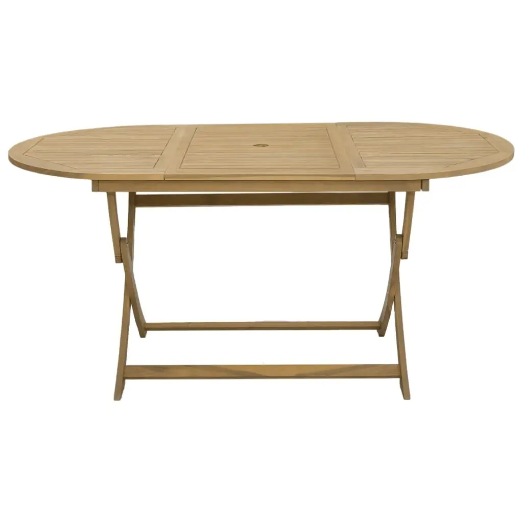 Folding Garden Table Brown 160x85x75 cm Solid Acacia Wood Outdoor Dining Furniture